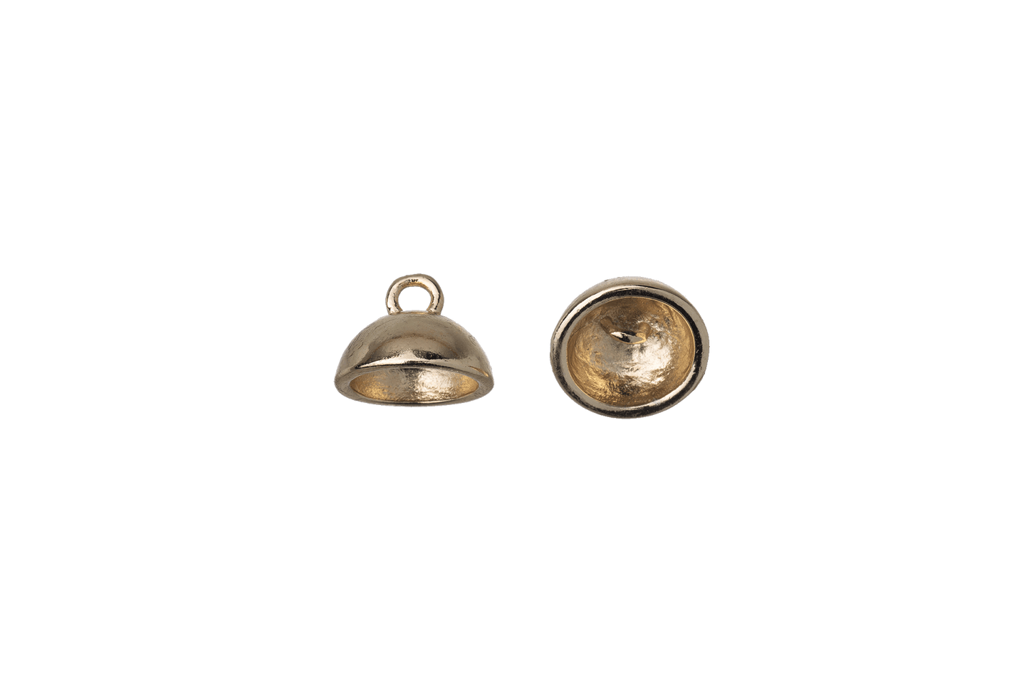 Bead Cap With A Loop Inside - Fits 8mm - 10mm Beads - Available in Silver & Gold - Sold Individually - BCAP8