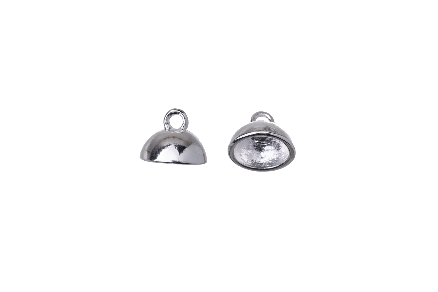 Bead Cap With A Loop Inside - Fits 8mm - 10mm Beads - Available in Silver & Gold - Sold Individually - BCAP8
