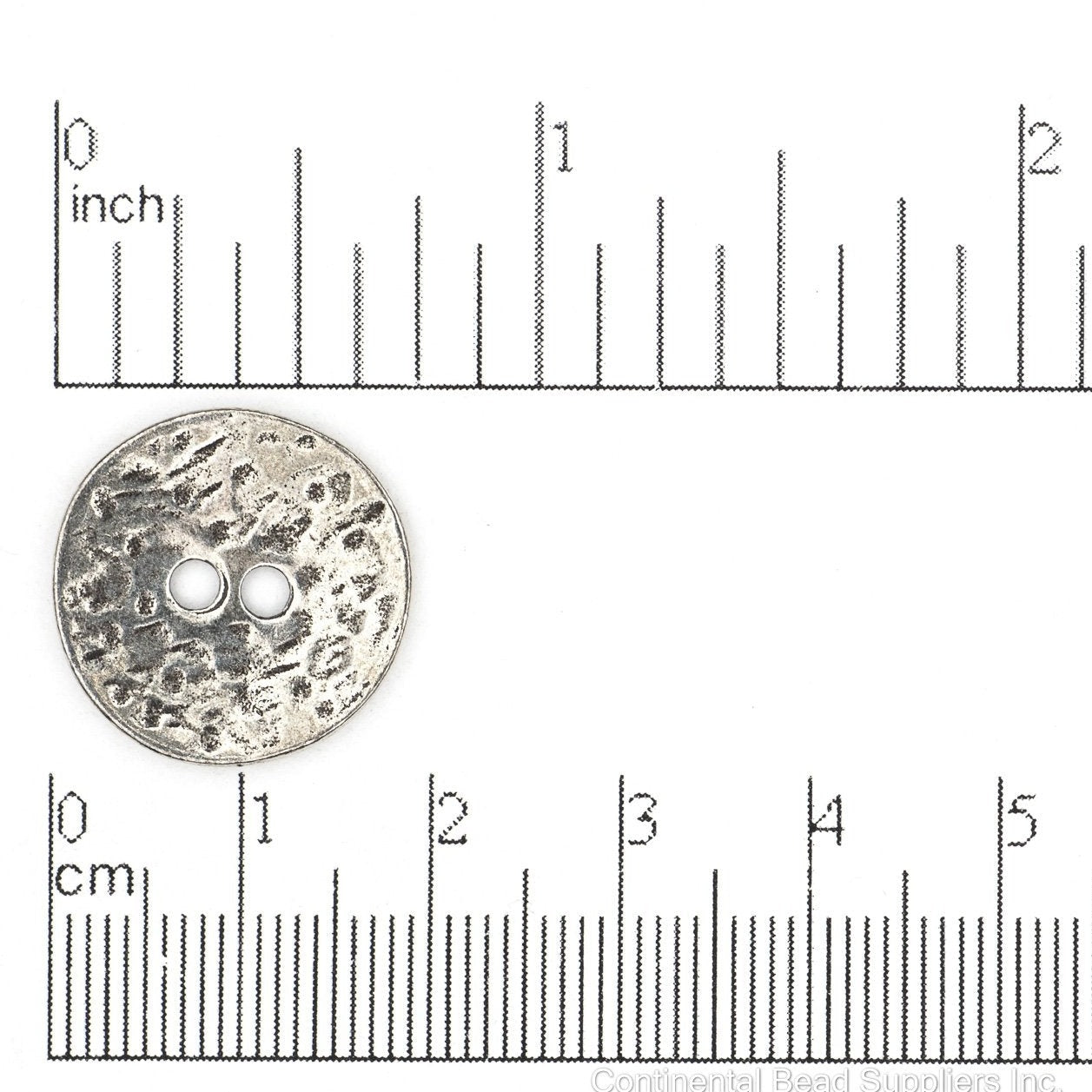 19mm Two Texture Round Button - Made of Pewter - Sold by the Piece - BTN11