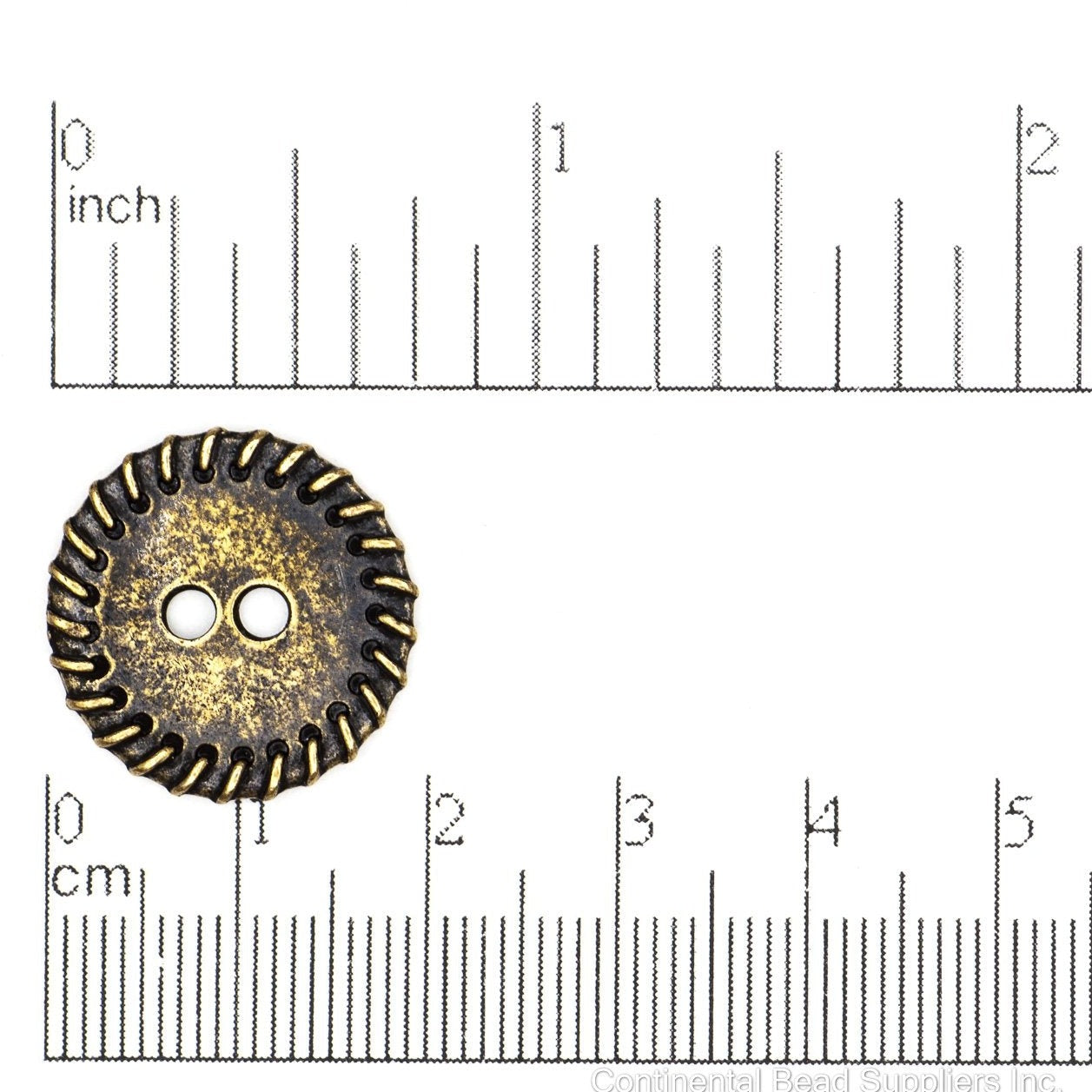 19.5mm Wrapped Stitch Button - Made of Pewter - Made in the USA - BTN6