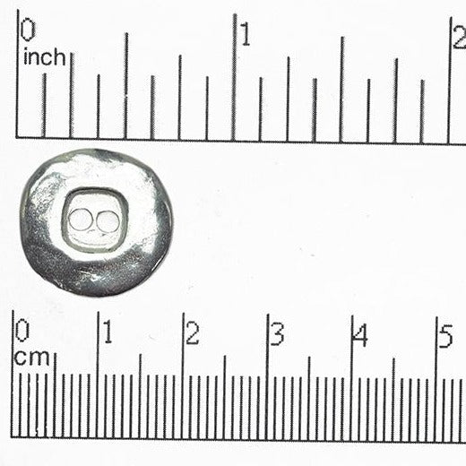 18mm Hammered Indent Button - Made of Pewter - Made in the USA - BTN1