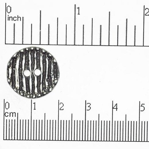 19mm Textured Zebra Stripe Button - Made of Pewter - Made in the USA - BTN2