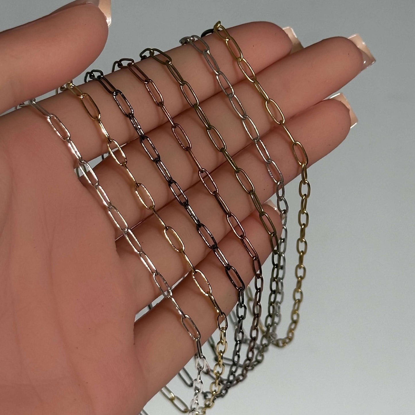 Paperclip Chain - 7.9mmx2.3mm - Available Multiple Colors - Per Foot CH-160