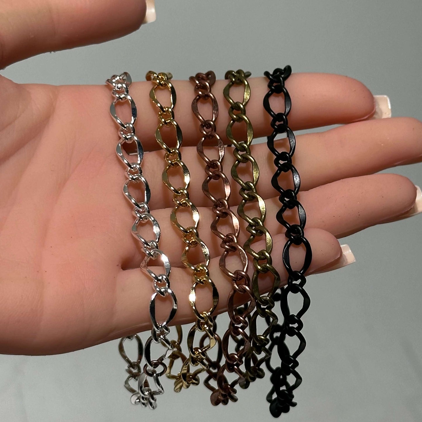 Figaro Chain - 11mm x 7.5mm Available in Multiple Colors - Per Foot CH-112