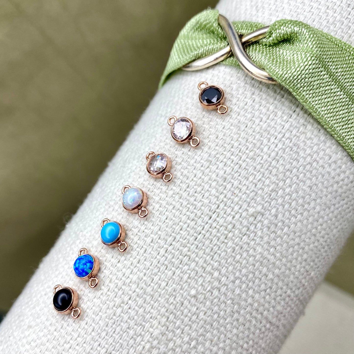 4mm Rose Gold Filled CZ Connectors - 3 Pack/7 Pack - S14