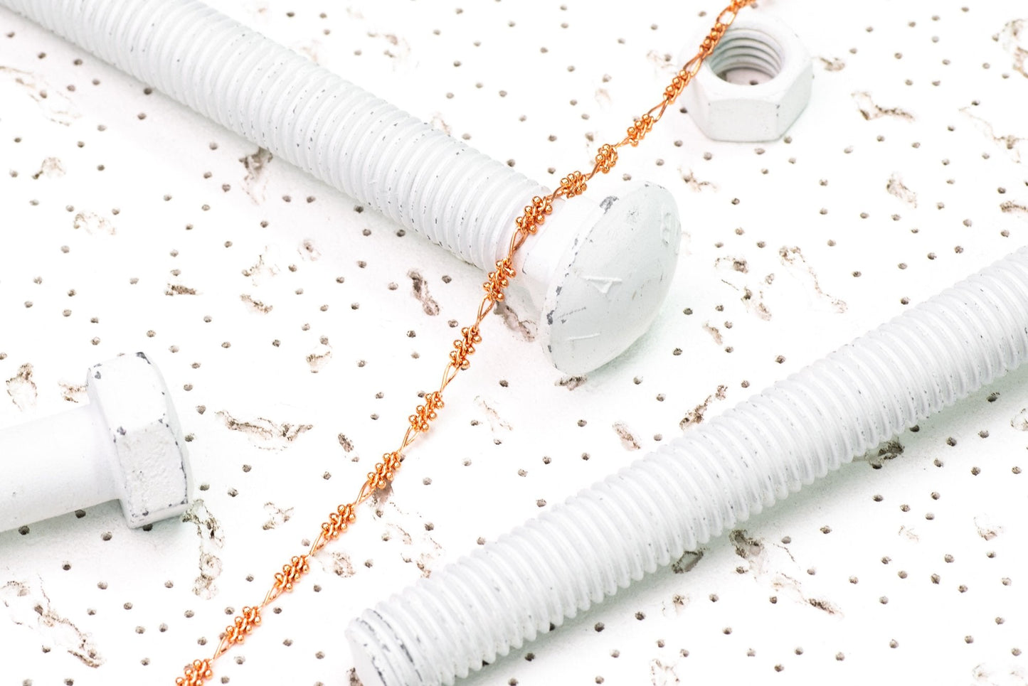 6.5mm x 4mm Fancy Curb Chain with 2mm balls  Specialty Chain Sold by The Foot - CH 100