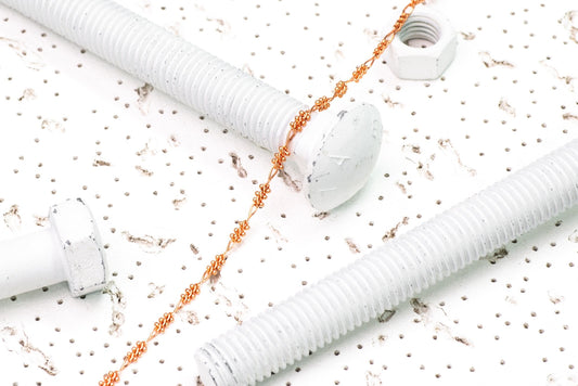 6.5mm x 4mm Fancy Curb Chain with 2mm balls  Specialty Chain Sold by The Foot - CH 100