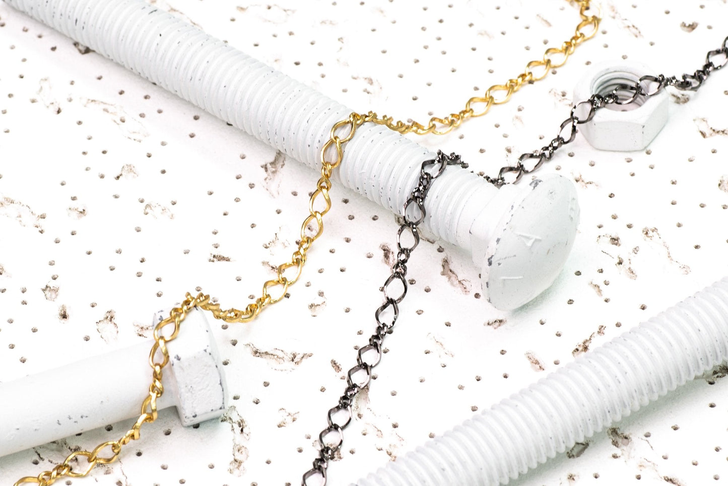 Figaro Chain - 7.4mm x 5mm - Available in Multiple Colors - Sold by the Foot - CH 1106