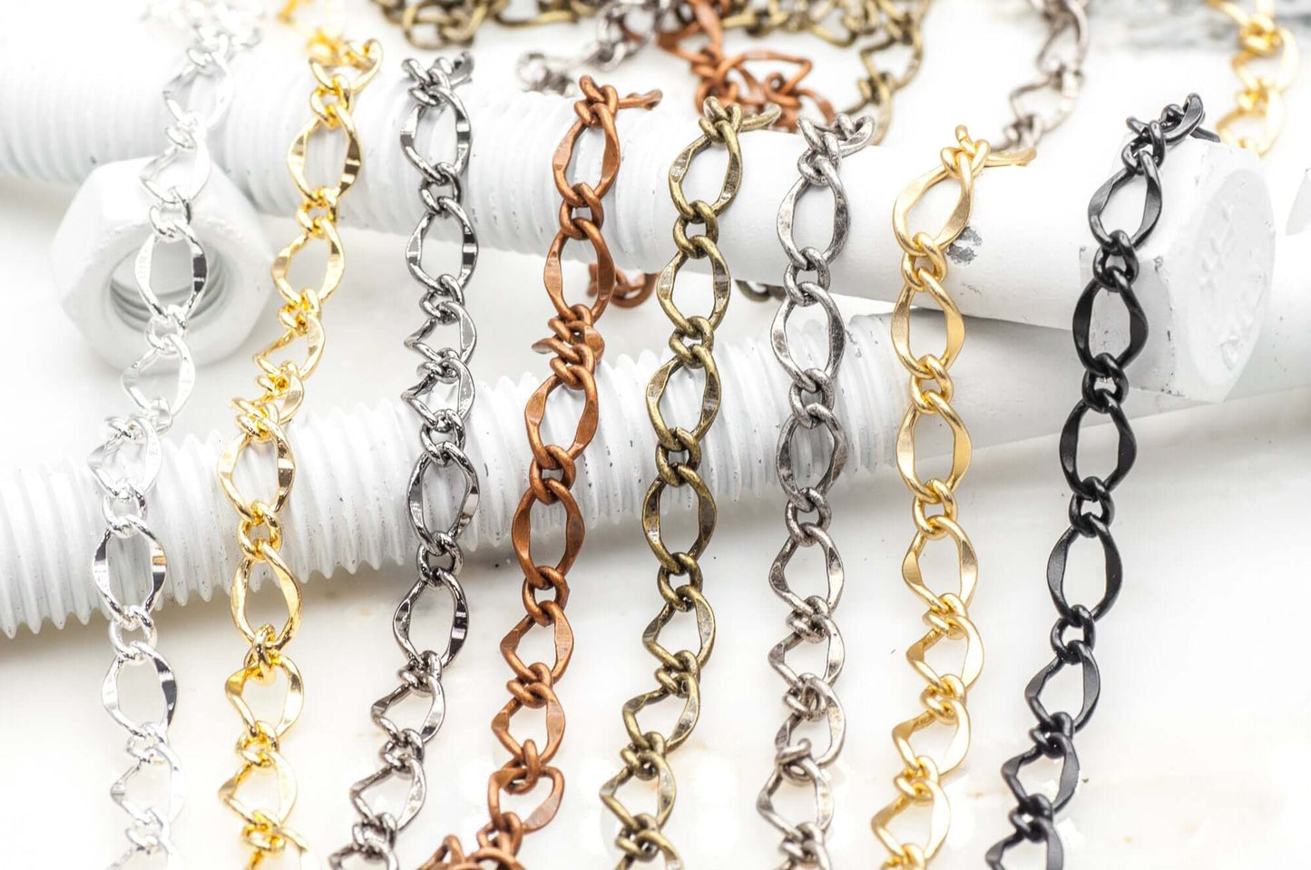 Figaro Chain - 11mm x 7.5mm Available in Multiple Colors - Per Foot CH-112
