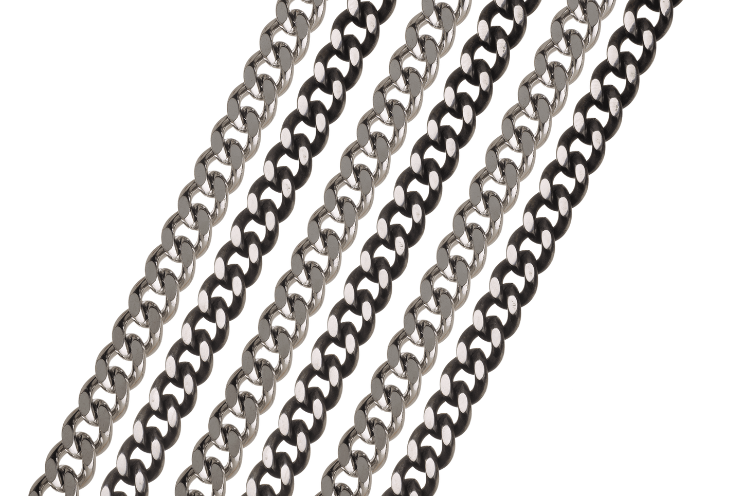 9mm x 7.5mm Hammered Stainless Steel Curb Chain available in Multiple Finishes sold by the Foot - CH 127SS
