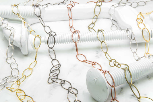 Cable Chain - 16.5mm x 8mm - Available in Multiple Colors - Sold by the Foot - CH 1