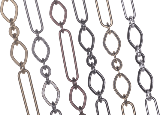 22.5mm Long x 5.25mm Wide Specialty Paperclip Chain available in Multiple Colors sold by the Foot - CH 2601