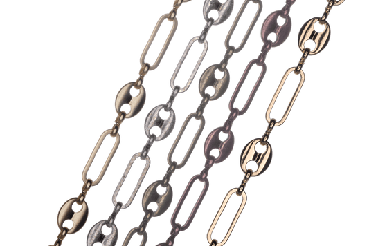 13.9mm Long x 5.10mm Wide Specialty Paperclip Gucci Mariner Chain available in Multiple Colors sold by the Foot - CH 2602