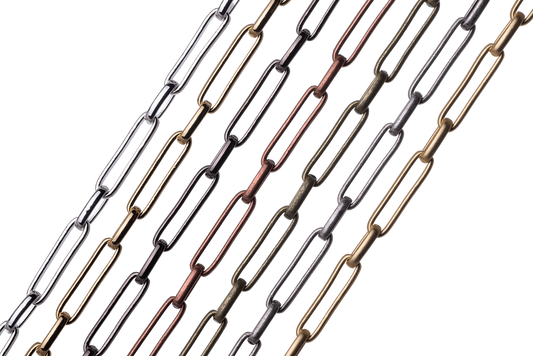 Paperclip & Oval Cable Chain - 5mm available in Multiple Colors sold by the Foot - CH 2605