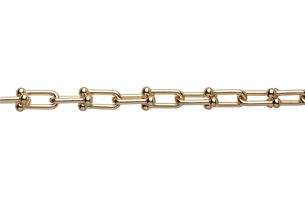 U Shaped Specialty Chain - Available in Silver & Gold - Measures 15.8mm x 7.2mm - Sold by the Foot - CH 2606