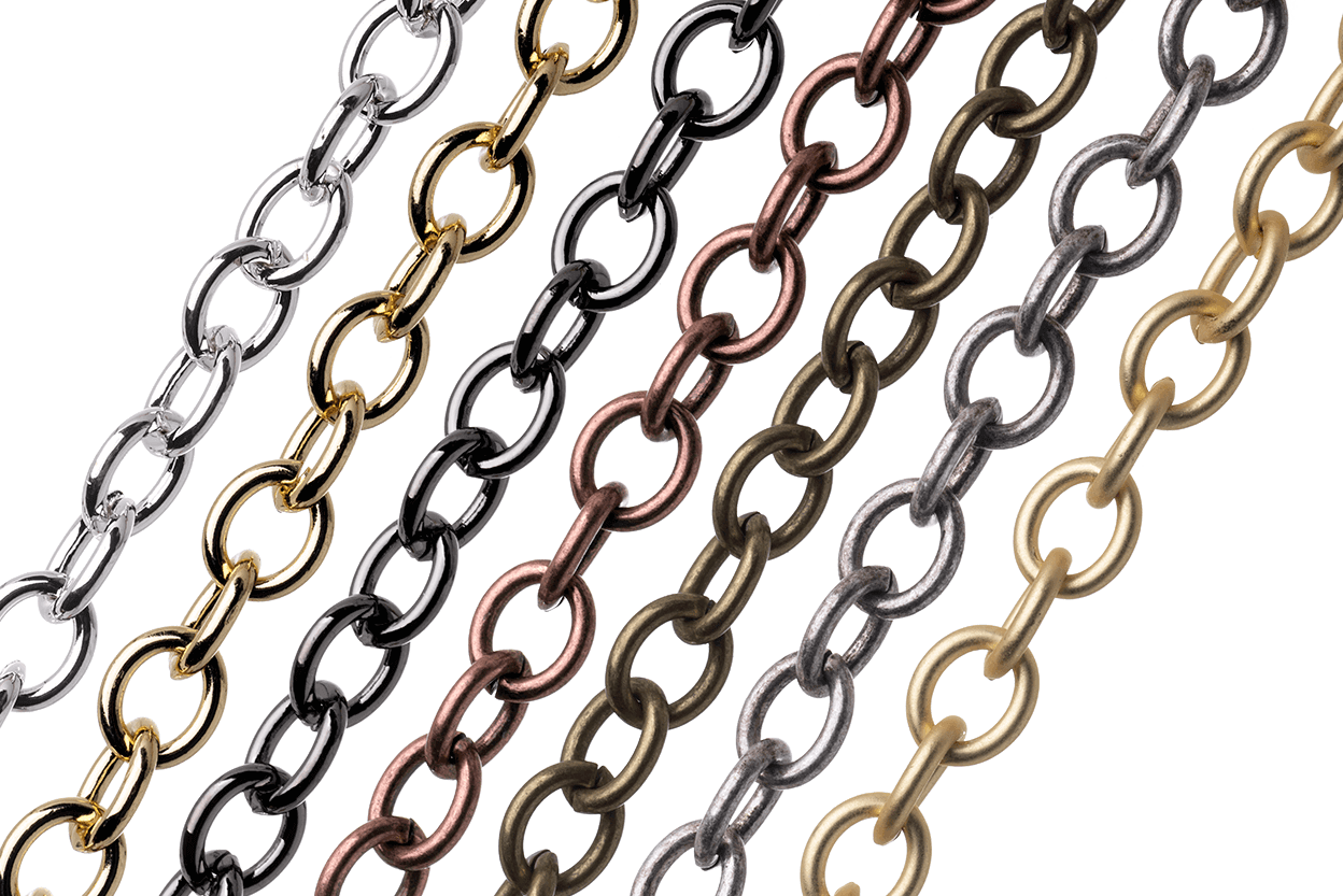 Oval Cable Chain 7mm x 5.8mm available in Multiple Colors sold by the Foot - CH 2609
