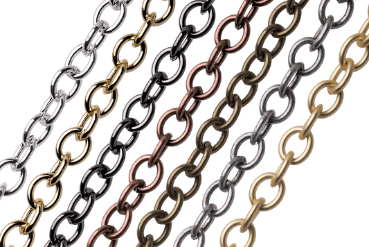 Oval Cable Chain 7mm x 5.8mm available in Multiple Colors sold by the Foot - CH 2609