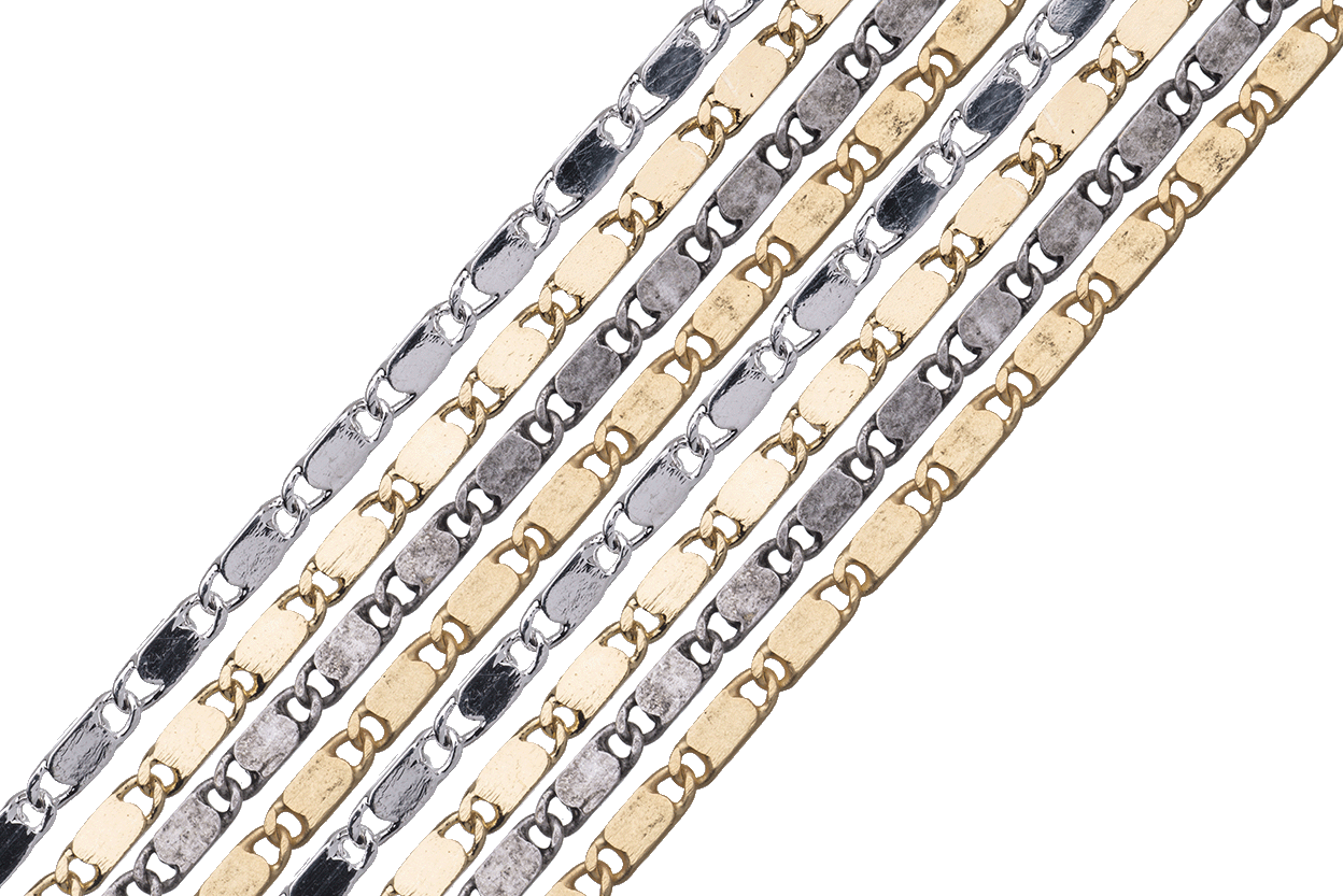 Flat Mariner Chain 2.5mm Links available in Multiple Colors - Per Foot - CH-2613