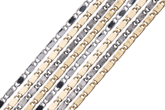 Flat Mariner Chain 2.5mm Links available in Multiple Colors - Per Foot - CH-2613
