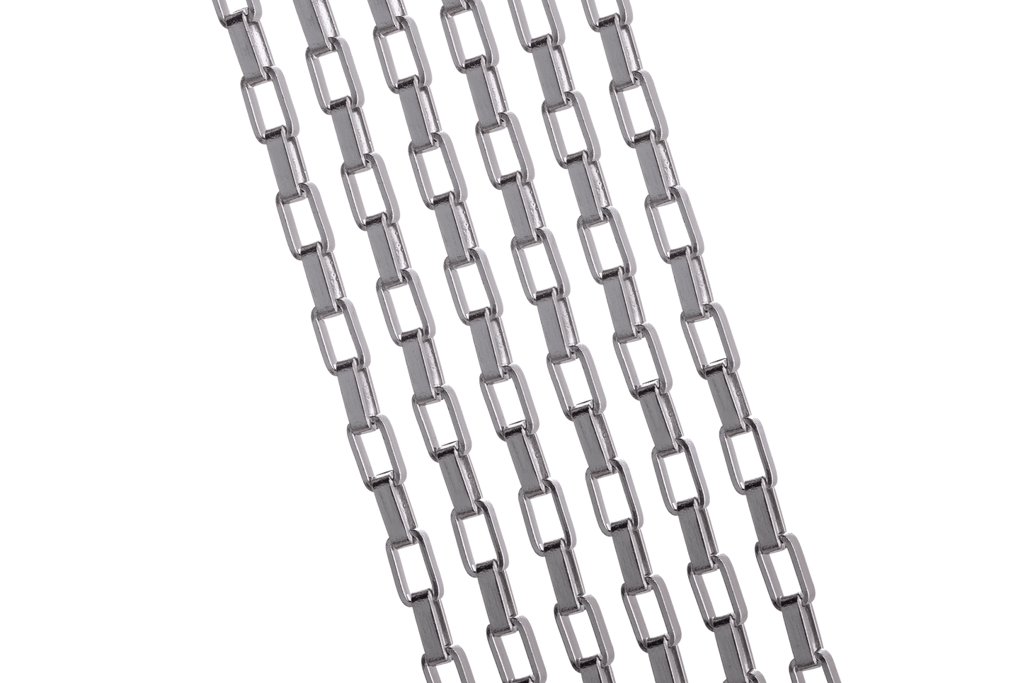 2mm Rectangular Box Chain - Silver Stainless Steel - Made from Flat Wire - CH-71SS