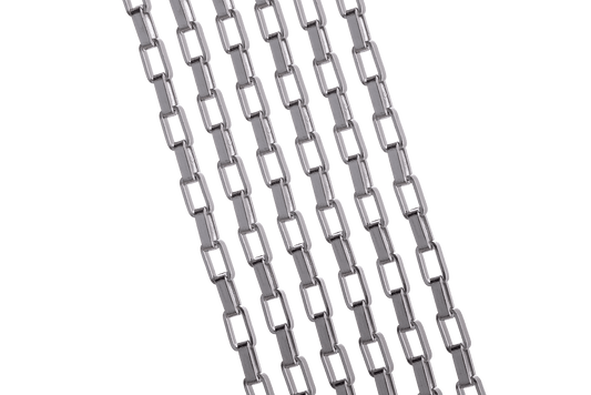 2mm Rectangular Box Chain - Silver Stainless Steel - Made from Flat Wire - CH-71SS