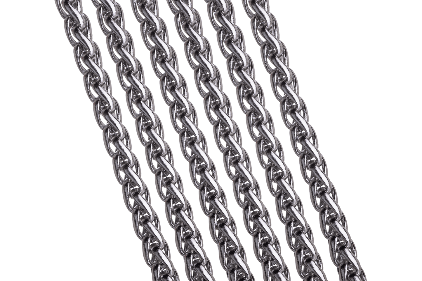 3mm Byzantine Wheat Chain - Made from 316 Marine-Grade Stainless Steel - Sold by the Foot - CH-72SS