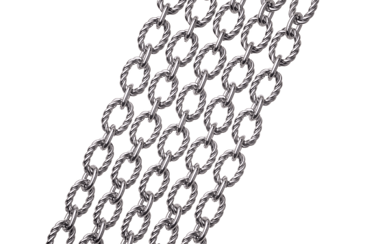 Textured Oval Cable Chain Large Size measures 11mm x 8mm available in Waterproof Gold sold by the Foot - CH 74SS