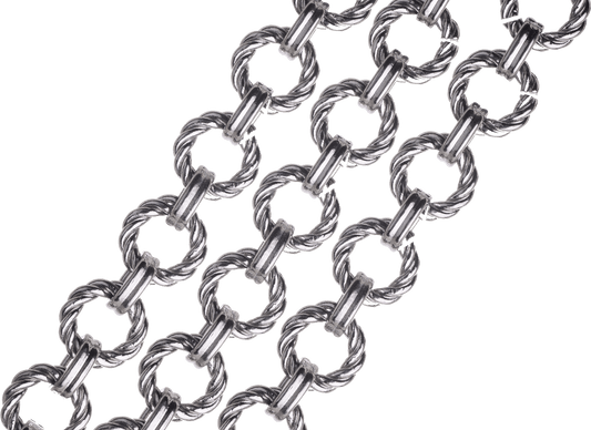 Designer Textured Non-Tarnish Cable Chain 11mm - Per Foot CH-76SS