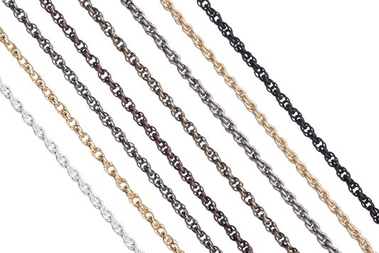 1.6mm Spiral Rolo Rope Chain Sold by The Foot - CH 865