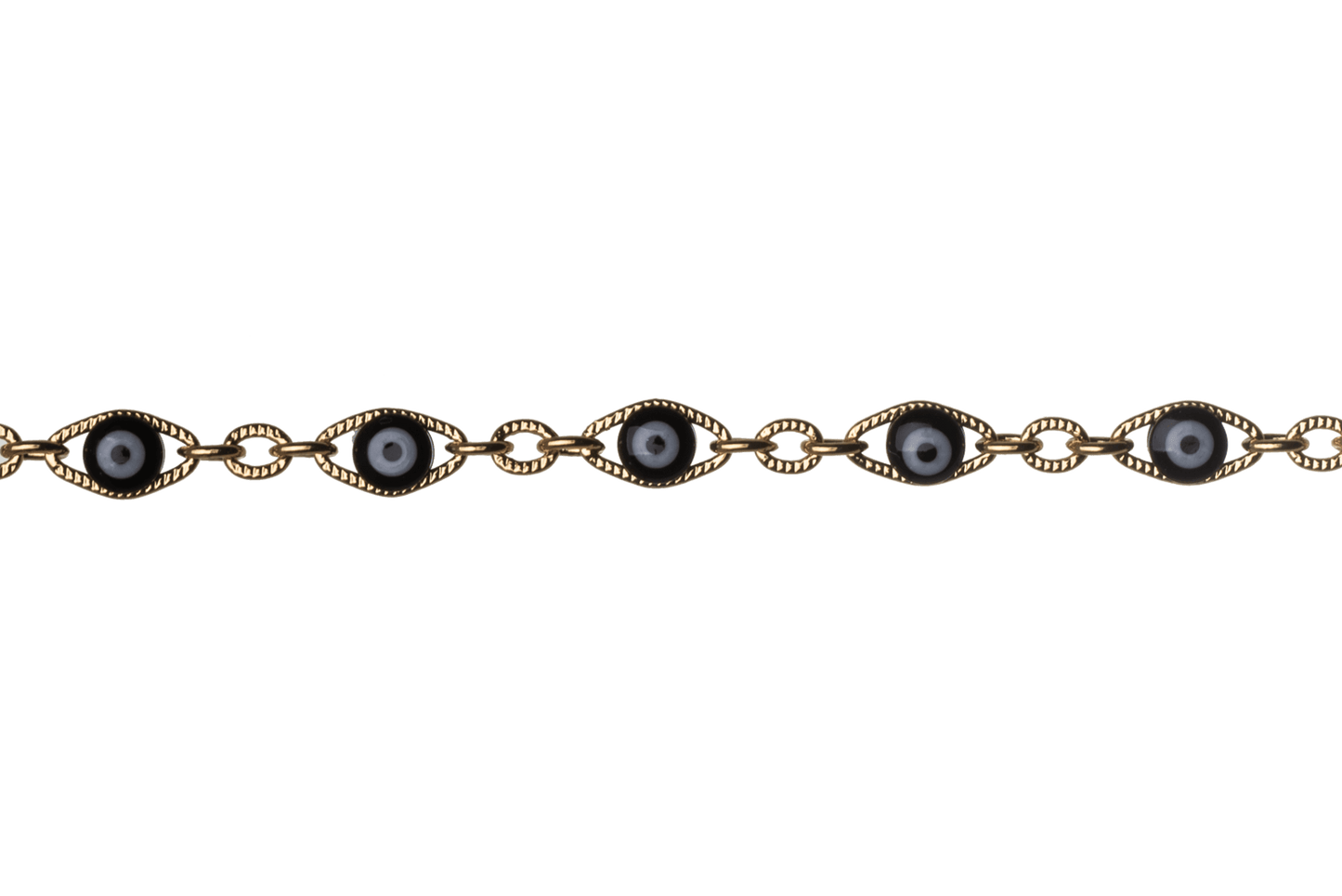 Evil Eye Specialty Chain multiple Finishes Available measures 7mm x 4.5mm sold by the Foot - CH 895