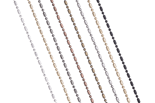 1mm Petite Dot-Dash Ball Chain - Made of Brass - Sold by the Foot - CH-901