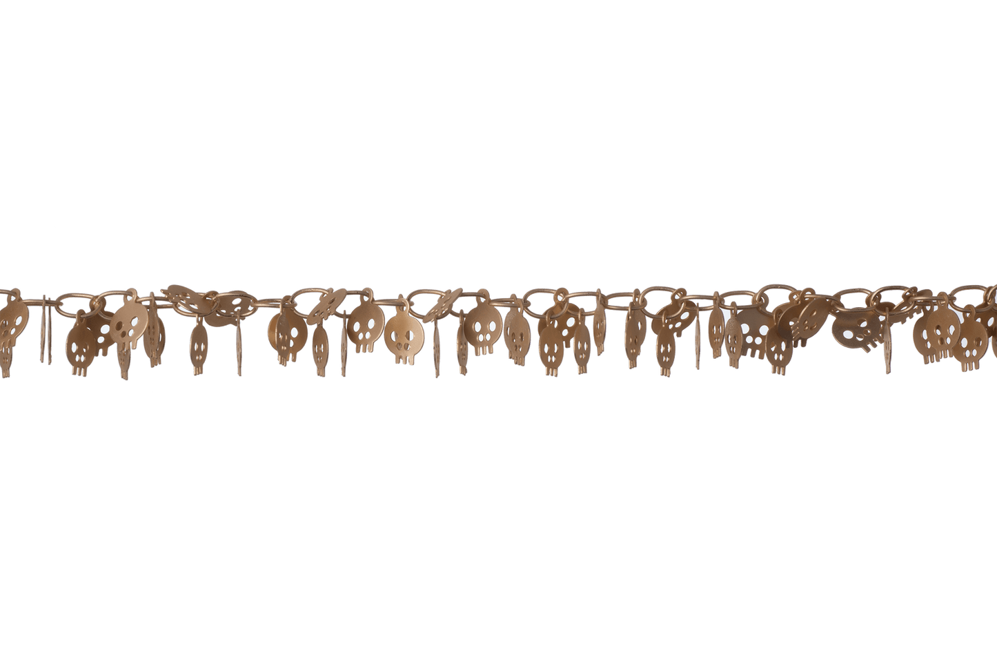 6mm Halloween Dangling Skull Chain - Made of Brass - Sold by the Foot - Ch-908