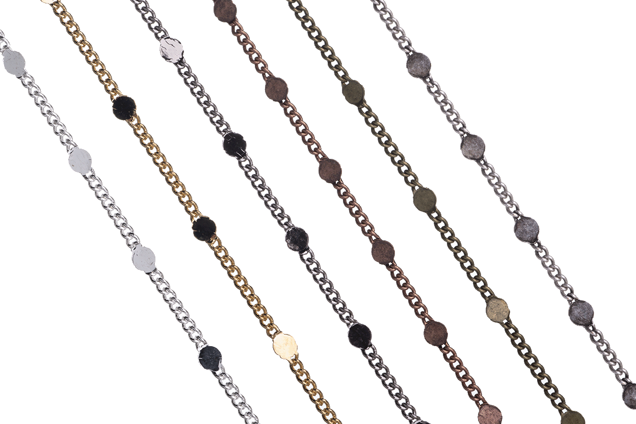 2.25mm Curb Hammered Satellite Chain sold by the Foot - CH 929