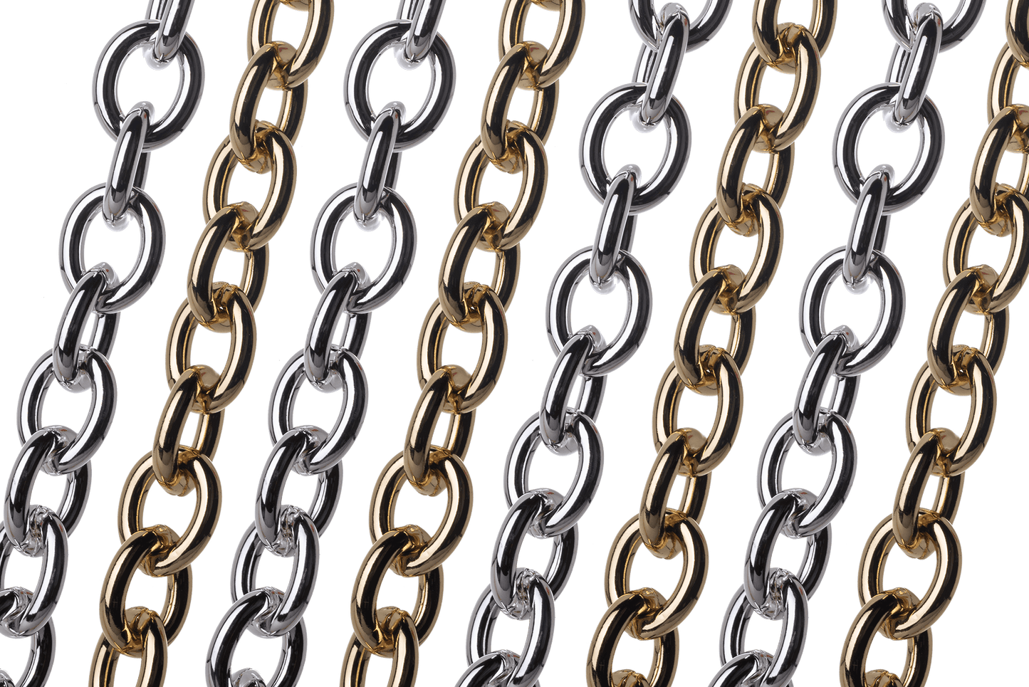 15mm x 12.5mm Aluminum Round Cable Chain - CH 945 - Sold by the Foot