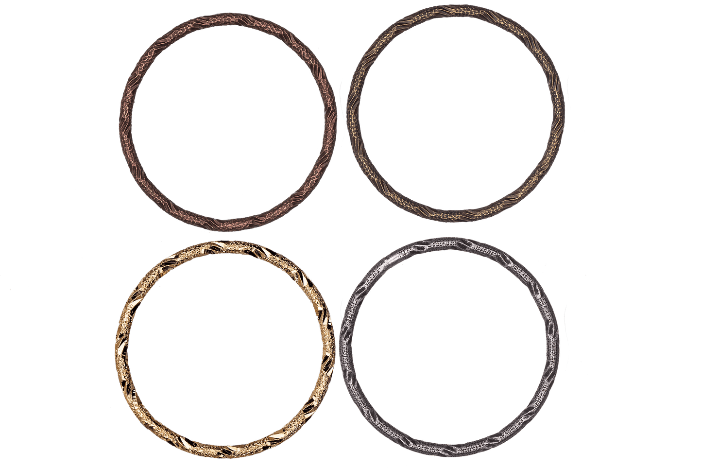 34mm Diamond Cut Closed Rings - Available in Multiple Finishes - Made of Brass - Sold by the Piece - CH1184Link