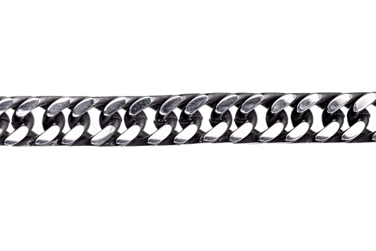 Two-Tone Curb Chain 6.8mm Diamond Cut sold by the Foot - CH 118SS