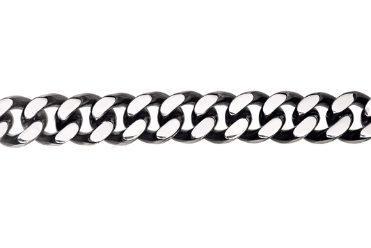 17.5mm x 14.7mm Two-Tone Curb Chain - Made of Stainless Steel - Sold by the foot - Ch-120SS