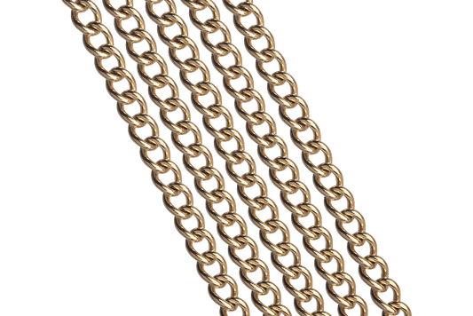 Curb Chain Non-Tarnish Gold 4mm x 3mm Stainless Steel Sold by the Foot CH-121SS/G