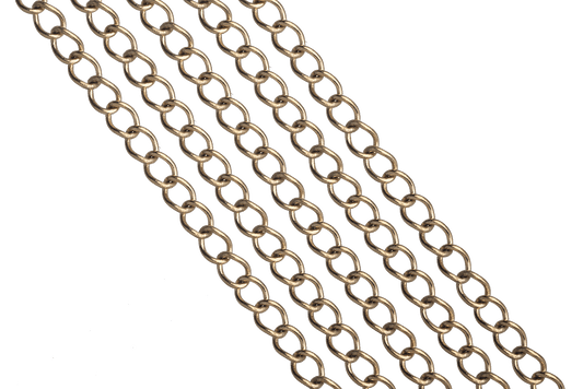 Curb Chain Size Small - Measures 3mm x 4mm - Available in Waterproof Gold - Sold by the Foot - CH 139SS/G