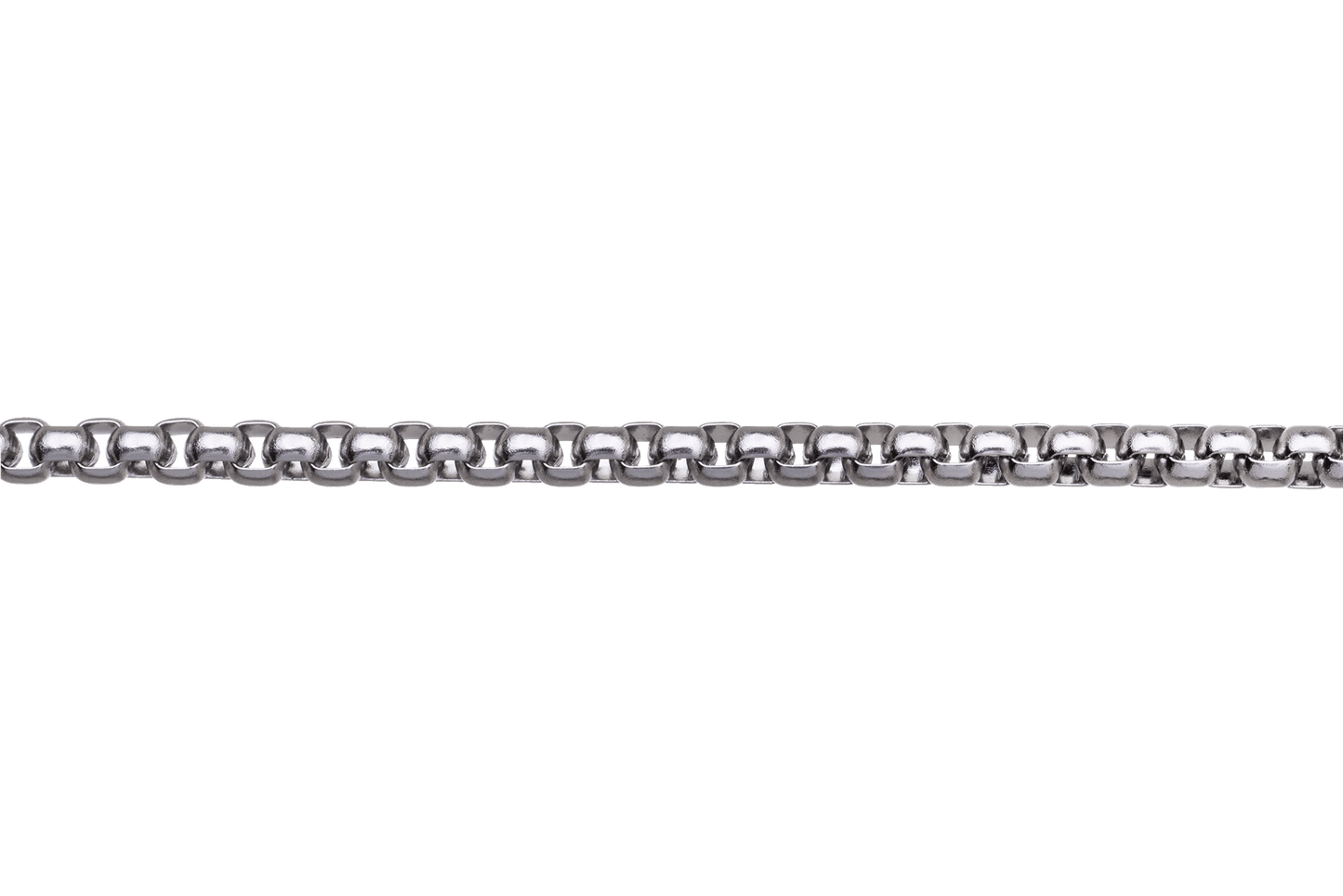 Stainless Steel Venetian Rounded Box Chain  2.9mm sold by the Foot - CH 146SS