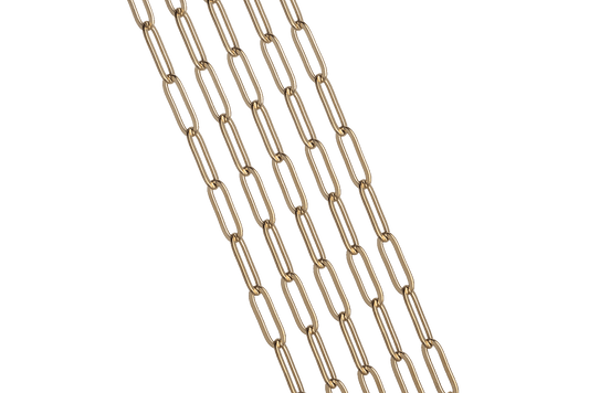 Paperclip Chain Non-Tarnish Gold 4.25 x 11mm Stainless Steel Per Foot