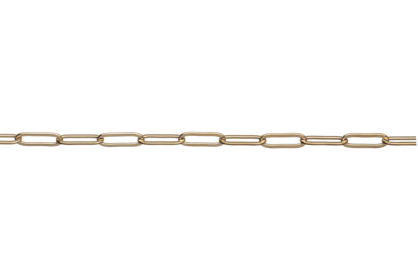 Paperclip Chain Non-Tarnish Gold 4.25 x 11mm Stainless Steel Per Foot