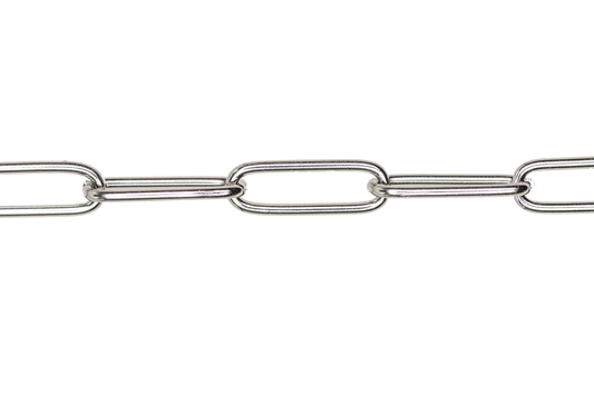19mm x 6.5mm Stainless Steel Paperclip Cable Chain sold by the Foot - CH 149SS