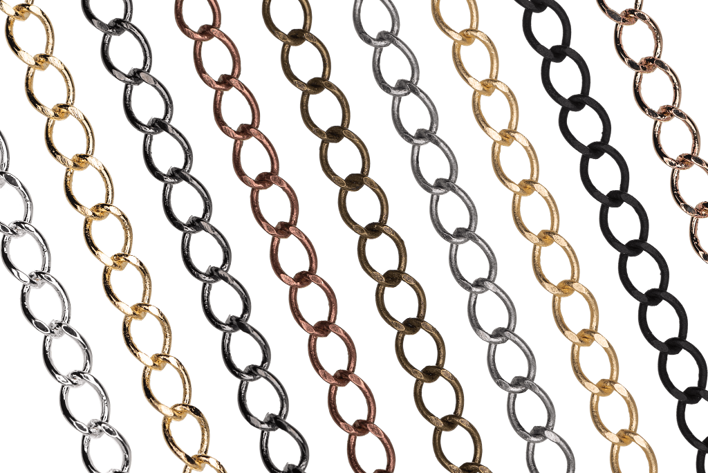 Curb Chain Size Small - Multiple Finishes Available - Measures 4mm - Sold by the Foot - CH 150