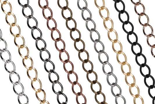 Curb Chain Size Small - Multiple Finishes Available - Measures 4mm - Sold by the Foot - CH 150