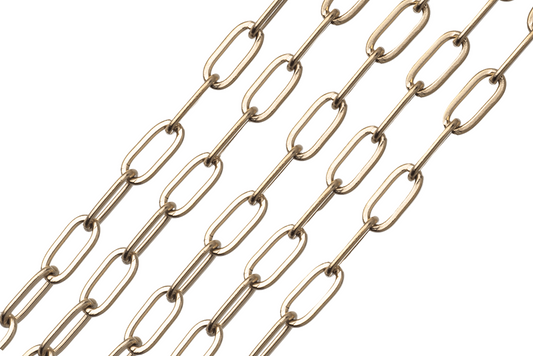 Paperclip Chain No Tarnish Gold - Stainless Steel - Small Size By Foot