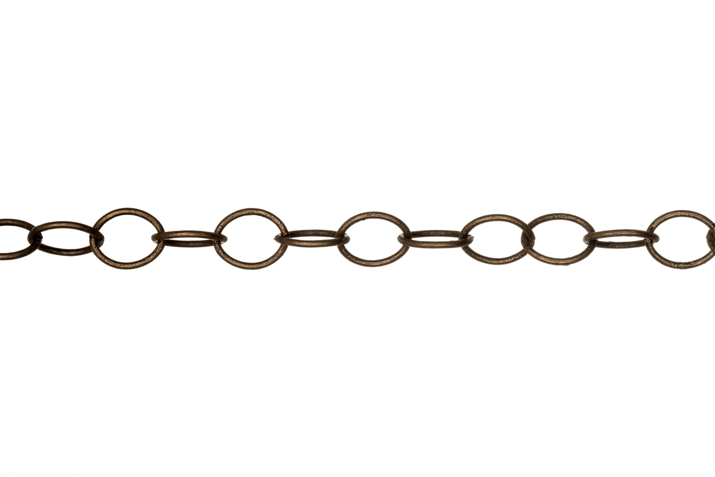 Thin Round Cable Chain multiple finishes available measures 6mm x 5mm sold by the Foot - CH 2600