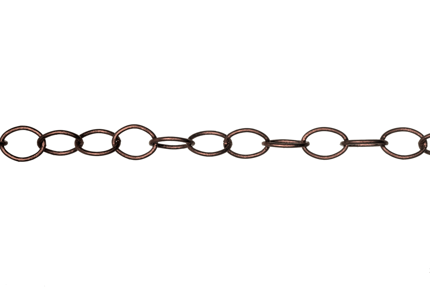 Thin Round Cable Chain multiple finishes available measures 6mm x 5mm sold by the Foot - CH 2600