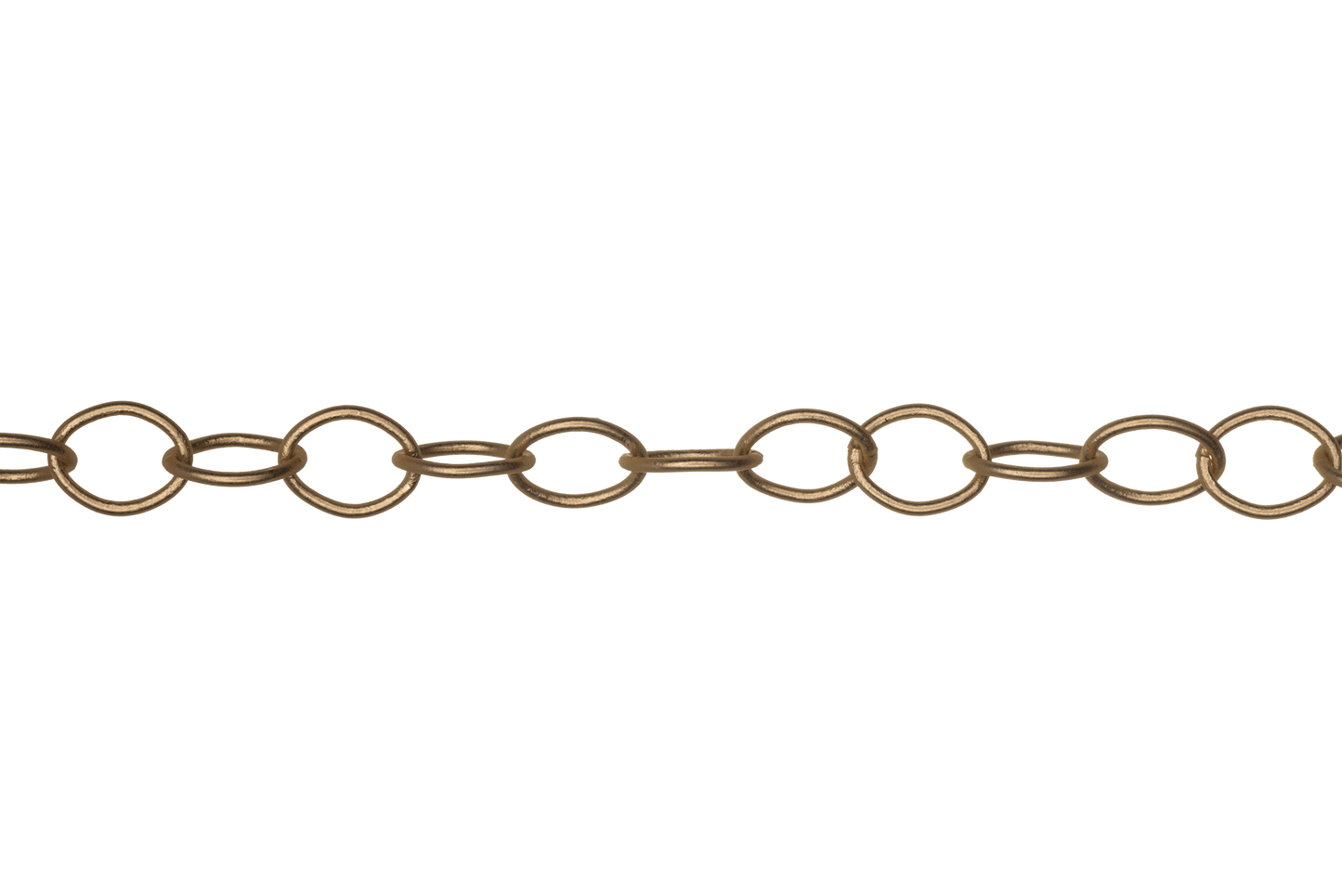 Thin Round Cable Chain multiple finishes available measures 6mm x 5mm sold by the Foot - CH 2600