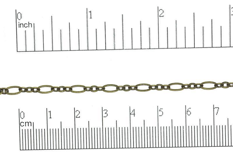 Cable Chain Small Size - Multiple Finishes Available - Measures 6.4mm x 3mm - Sold by the Foot - CH 260